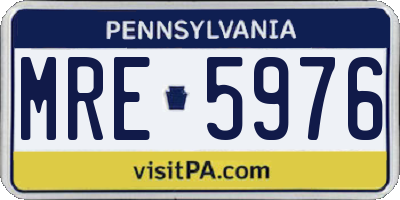PA license plate MRE5976