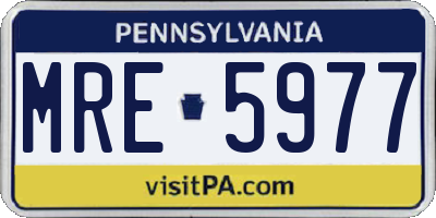 PA license plate MRE5977
