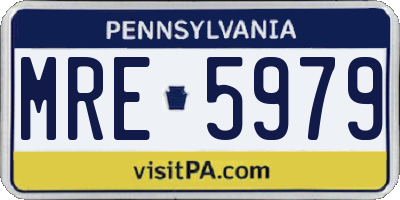 PA license plate MRE5979