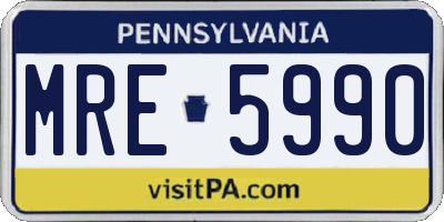 PA license plate MRE5990