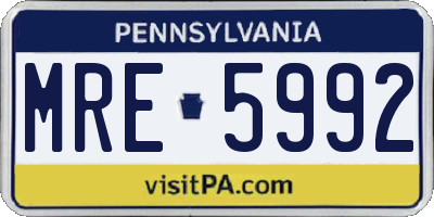 PA license plate MRE5992
