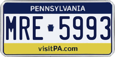 PA license plate MRE5993