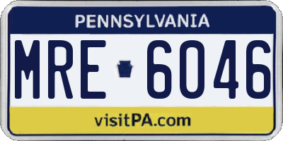 PA license plate MRE6046
