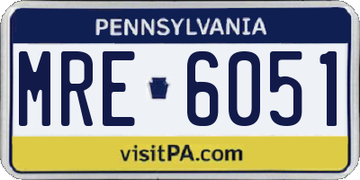 PA license plate MRE6051