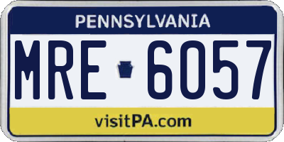 PA license plate MRE6057