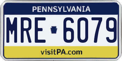 PA license plate MRE6079