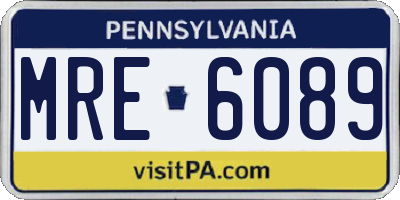 PA license plate MRE6089