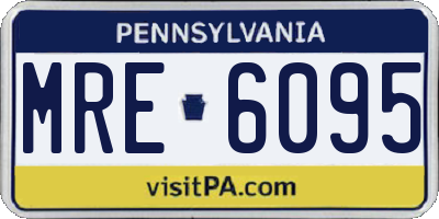 PA license plate MRE6095