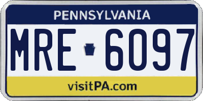 PA license plate MRE6097