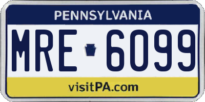 PA license plate MRE6099