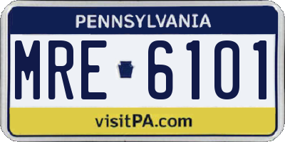 PA license plate MRE6101