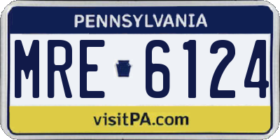 PA license plate MRE6124