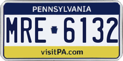 PA license plate MRE6132