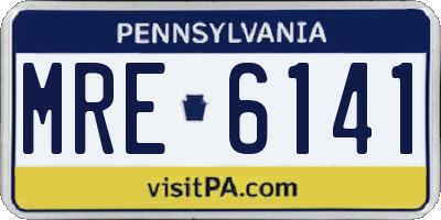 PA license plate MRE6141