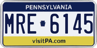 PA license plate MRE6145