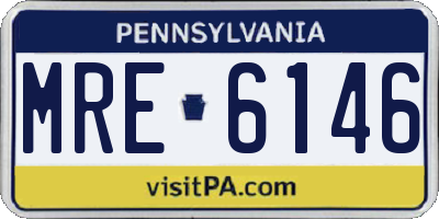 PA license plate MRE6146
