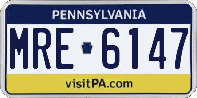 PA license plate MRE6147