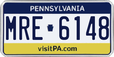 PA license plate MRE6148