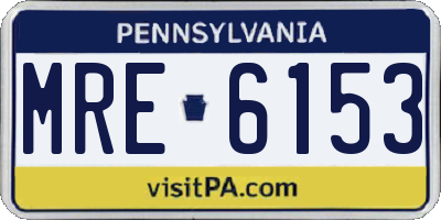 PA license plate MRE6153