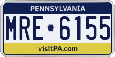 PA license plate MRE6155