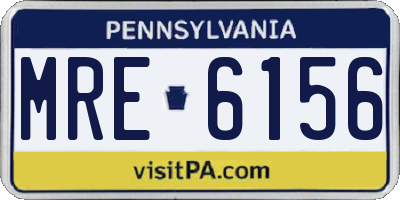PA license plate MRE6156