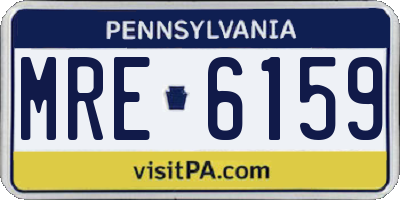 PA license plate MRE6159