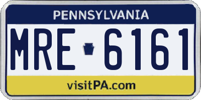 PA license plate MRE6161