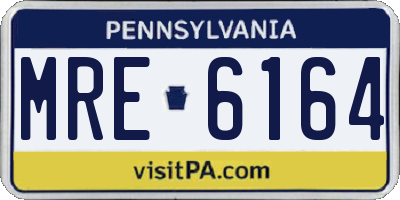 PA license plate MRE6164