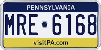 PA license plate MRE6168