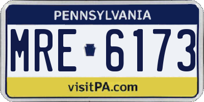 PA license plate MRE6173