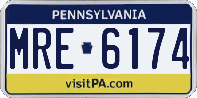 PA license plate MRE6174