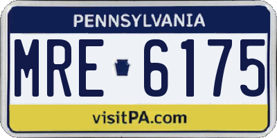 PA license plate MRE6175