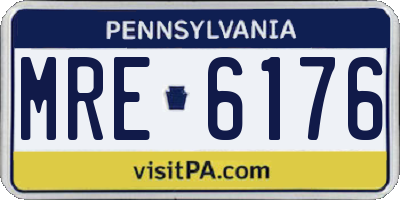 PA license plate MRE6176