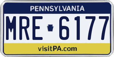 PA license plate MRE6177