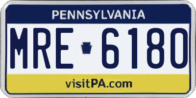 PA license plate MRE6180