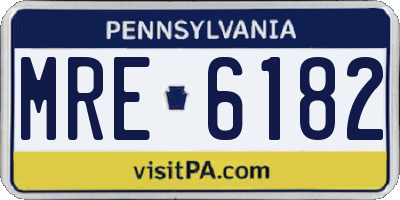 PA license plate MRE6182