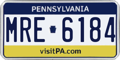 PA license plate MRE6184