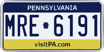 PA license plate MRE6191