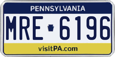 PA license plate MRE6196