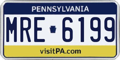 PA license plate MRE6199