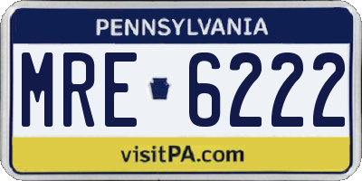 PA license plate MRE6222