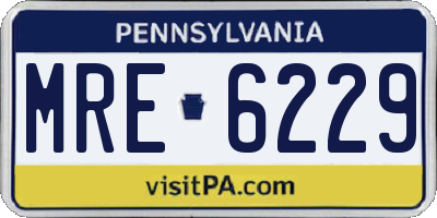 PA license plate MRE6229