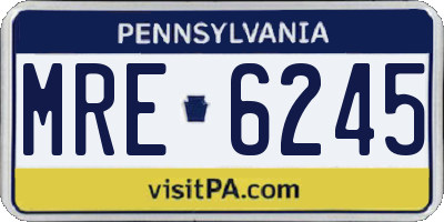 PA license plate MRE6245