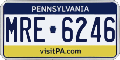 PA license plate MRE6246