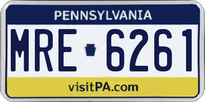 PA license plate MRE6261