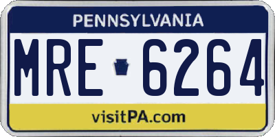 PA license plate MRE6264
