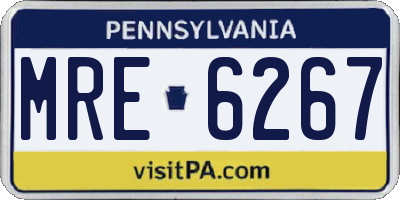 PA license plate MRE6267