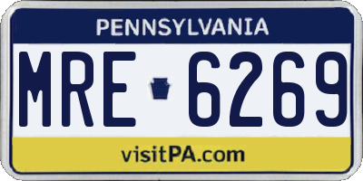 PA license plate MRE6269