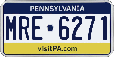 PA license plate MRE6271