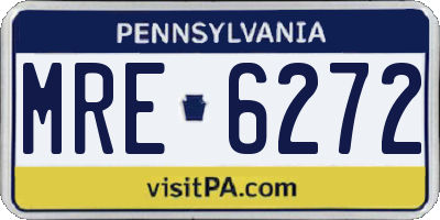 PA license plate MRE6272